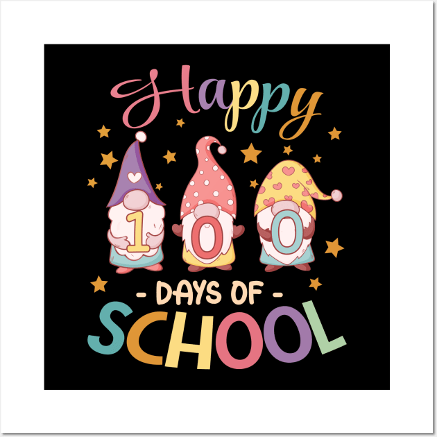 Happy 100 Days of School 2024 gnomies Wall Art by panji derel